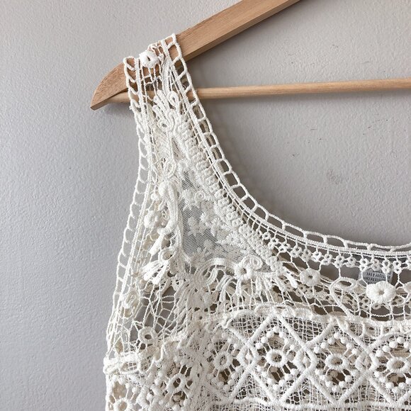 Solitaire knit cream tank top blouse medium - Picture 11 of 15